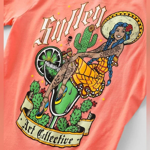 🍹 SULLEN ANGELS Art Collective Margarita Tshirt Medium - Picture 2 of 4